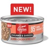 image:imageORIJEN Chunks amp Shreds Wet Cat Food Variety Pack Original  Duck amp Liver Recipes 3oz Cans 12 Count 6 of EachSalmon  Chicken Entre Chunks  Shreds