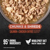 image:imageORIJEN Chunks amp Shreds Wet Cat Food Variety Pack Original  Duck amp Liver Recipes 3oz Cans 12 Count 6 of EachSalmon  Chicken Entre Chunks  Shreds