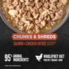 image:imageORIJEN Chunks amp Shreds Wet Cat Food Variety Pack Original  Duck amp Liver Recipes 3oz Cans 12 Count 6 of EachSalmon  Chicken Entre Chunks  Shreds
