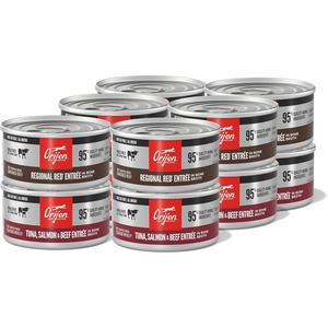 image:imageORIJEN Premium Pate Wet Cat Food Variety Pack Original  Duck amp Chicken Recipes 3oz Cans 12 Count 6 of EachVariety Pack Tuna  Salmon  Beef  Regional Red