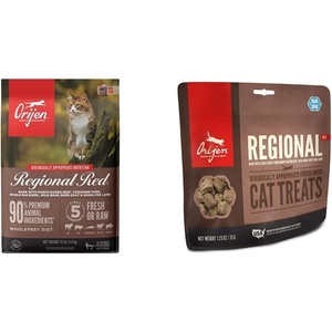 image:imageORIJEN Dry Cat Food Grain Free Premium High Protein Fresh amp Raw Animal Ingredients Regional Red 12lb Freeze Dried Cat Treats Regional Red 125oz