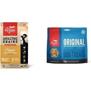 image:imageORIJEN Dry Dog Food High Protein Amazing Grains Puppy 225LB Freeze Dried Dog Treats Original 15oz