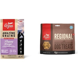 image:imageORIJEN Dry Dog Food High Protein Amazing Grains Puppy Large Breed 225LB Freeze Dried Dog Treats Regional Red 15oz
