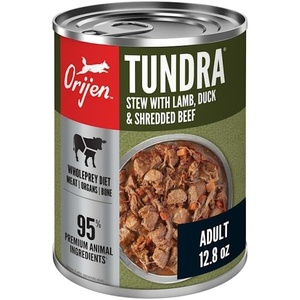 image:imageORIJEN Tundra Stew Recipe Real Meat Shreds Wet Dog Food 128 oz Case of 12