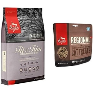 image:imageOrijen Dry Cat Food Support Healthy Weight Grain Free Fresh amp Raw Animal Ingredients Fit amp Trim 12lb Freeze Dried Cat Treats Regional Red 125oz