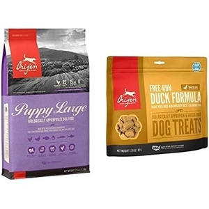 image:imageOrijen Puppy Dry Dog Food for Large Breeds Grain Free High Protein Fresh amp Raw Animal Ingredients 25lb  Treats